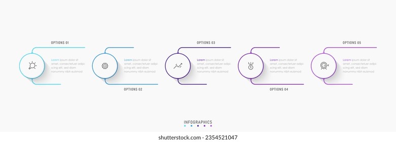 Vector Infographic label design template with icons and 5 options or steps. Can be used for process diagram, presentations, workflow layout, banner, flow chart, info graph.