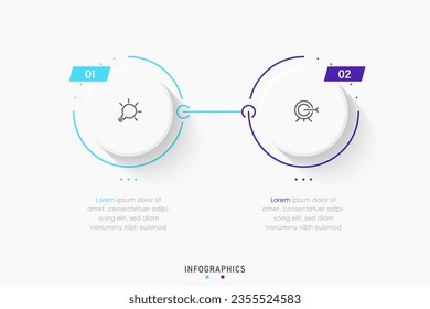 Vector Infographic label design template with icons and 2 options or steps. Can be used for process diagram, presentations, workflow layout, banner, flow chart, info graph.