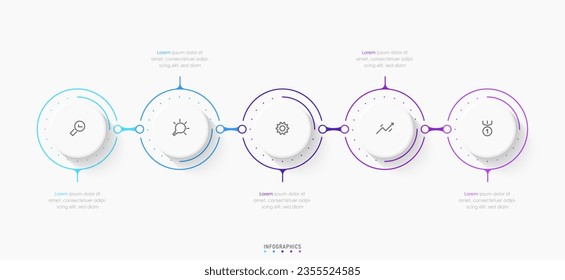 Vector Infographic label design template with icons and 5 options or steps. Can be used for process diagram, presentations, workflow layout, banner, flow chart, info graph.