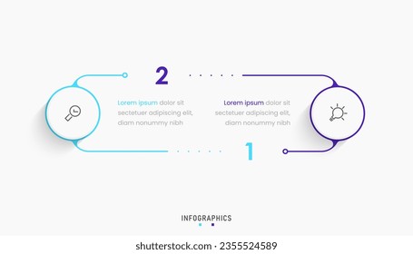 Vector Infographic label design template with icons and 2 options or steps. Can be used for process diagram, presentations, workflow layout, banner, flow chart, info graph.