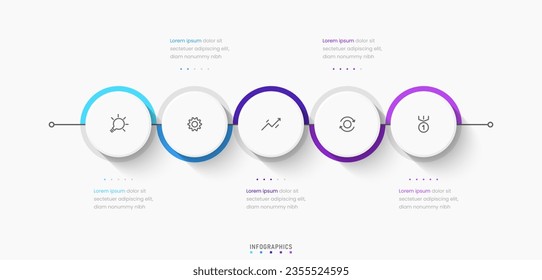 Vector Infographic label design template with icons and 5 options or steps. Can be used for process diagram, presentations, workflow layout, banner, flow chart, info graph.