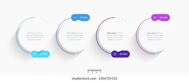 Vector Infographic label design template with icons and 4 options or steps. Can be used for process diagram, presentations, workflow layout, banner, flow chart, info graph.