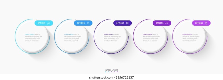 Vector Infographic label design template with icons and 5 options or steps. Can be used for process diagram, presentations, workflow layout, banner, flow chart, info graph.