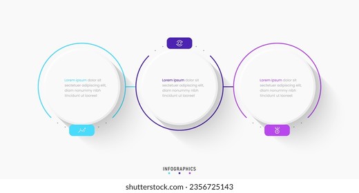 Vector Infographic label design template with icons and 3 options or steps. Can be used for process diagram, presentations, workflow layout, banner, flow chart, info graph.