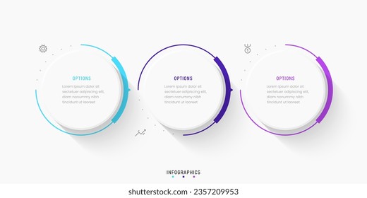 Vector Infographic label design template with icons and 3 options or steps. Can be used for process diagram, presentations, workflow layout, banner, flow chart, info graph.