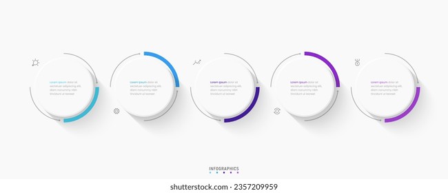 Vector Infographic label design template with icons and 5 options or steps. Can be used for process diagram, presentations, workflow layout, banner, flow chart, info graph.