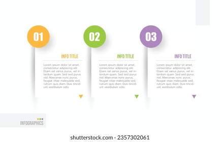 Vector Infographic label design template with number icons and 3 options or steps