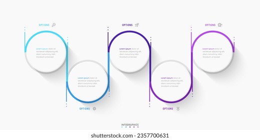 Vector Infographic label design template with icons and 5 options or steps. Can be used for process diagram, presentations, workflow layout, banner, flow chart, info graph.