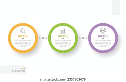 Vector Infographic label design template with marketing icons and 3 options or steps