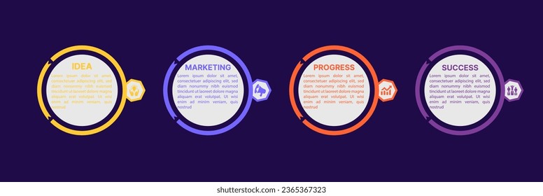 Vector Infographic label design template with icons and 4 options or steps. Can be used for process diagram, presentations, workflow layout, banner, flow chart, info graph.
