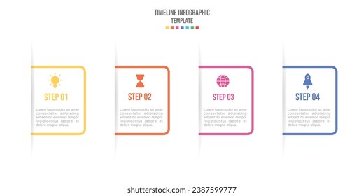 Vector Infographic label design template with icons and 4 options or steps. Can be used for process diagram, presentations, info graph.