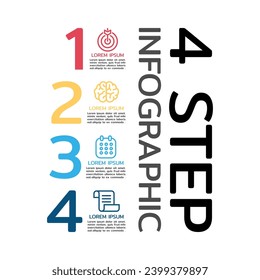Vector Infographic label design template with icons and 4 options or steps.