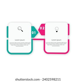 Vector Infographic label design template with icons and 2 options or steps. Can be used for process diagram, presentations, workflow layout, banner, flow chart, info graph.