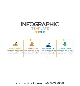 Vector Infographic label design template with icons and 4 options or steps. Can be used for process diagram, presentations, workflow layout, banner, flow chart, info graph.