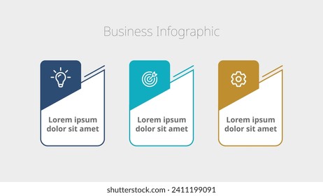 Vector infographic label design template with icons and 3 options or steps. Creating process diagrams, presentations (PPT), workflow layouts, banners, flow charts, info graphs.