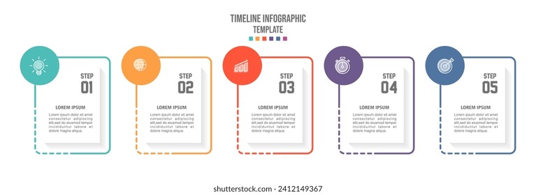 Vector Infographic label design template with icons and 5 options or steps.