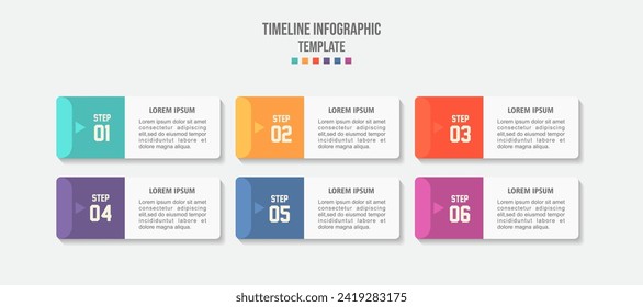 Vector Infographic label design template with icons and 6 options or steps. Can be used for process diagram  presentations  banner  info graph.
