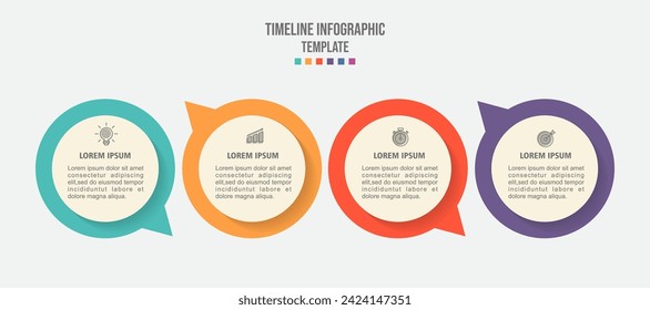 Vector Infographic label design template with icons and 4 options or steps.