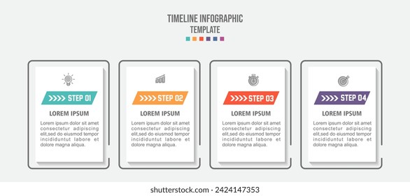 Plantilla de diseño de etiquetas de vectores Infográficos con iconos y 4 opciones o pasos.