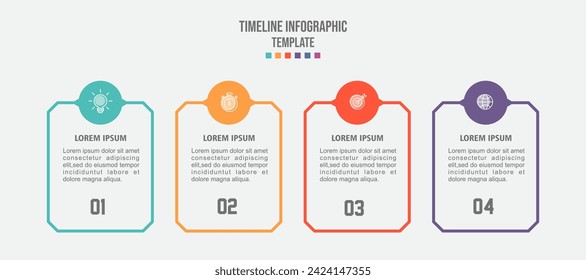 Vector Infographic label design template with icons and 4 options or steps.