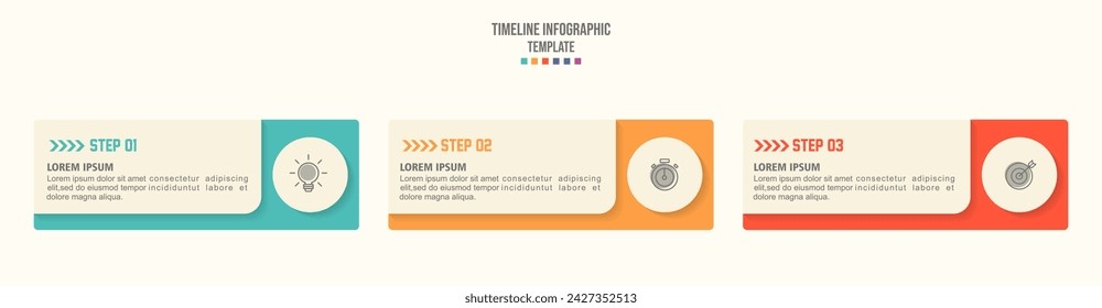 Plantilla de diseño de etiqueta de infografía vectorial con iconos y 3 opciones o pasos. Se puede utilizar para el diagrama de proceso, presentaciones, diseño de flujo de trabajo, banner, diagrama de flujo, infografía.