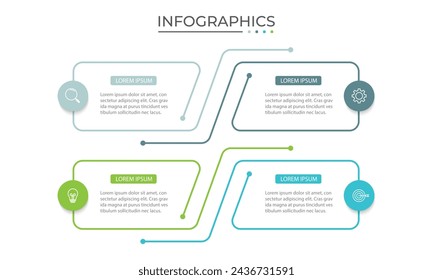 Vector Infographic label design template with icons and 4 options or steps.