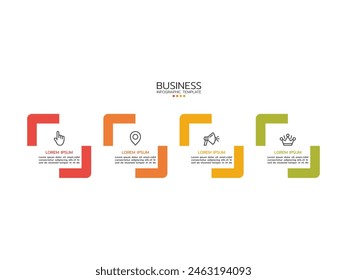 Vector Infographic label design template with icons and 4 options or steps. Can be used for process diagram, presentations, workflow layout, banner, flow chart, info graph.