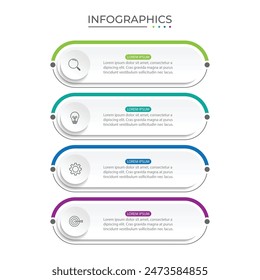 Vektorgrafik Infografik Label Design Vorlage mit Symbolen und 4 Optionen oder Stufen.