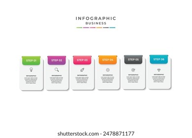 Vector Infographic label design template with icons and 6 options or steps. Can be used for process diagram, presentations, workflow layout, banner, flow chart, info graph.