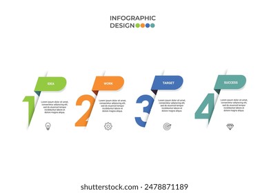 Vector Infographic label design template with icons and 4 options or steps. Can be used for process diagram, presentations, workflow layout, banner, flow chart, info graph.