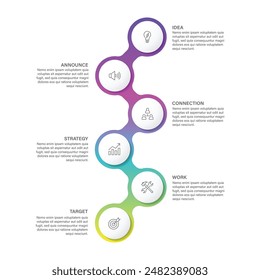 Vector Infografía Plantilla de diseño de etiquetas con iconos y 6 opciones o pasos. Se puede utilizar para el diagrama de proceso, presentaciones, diseño de flujo de trabajo, Anuncio, diagrama de flujo, infografía.