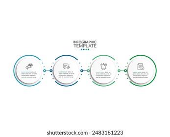 Vector infographic label design template with icons and 4 options or steps. Can be used for process diagram, presentations, workflow layout, banner, flow chart, info graph.