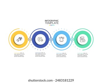 Vector infographic label design template with icons and 4 options or steps. Can be used for process diagram, presentations, workflow layout, banner, flow chart, info graph.