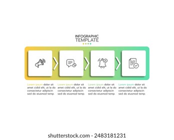 Vector infographic label design template with icons and 4 options or steps. Can be used for process diagram, presentations, workflow layout, banner, flow chart, info graph.