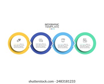 Vector infographic label design template with icons and 4 options or steps. Can be used for process diagram, presentations, workflow layout, banner, flow chart, info graph.