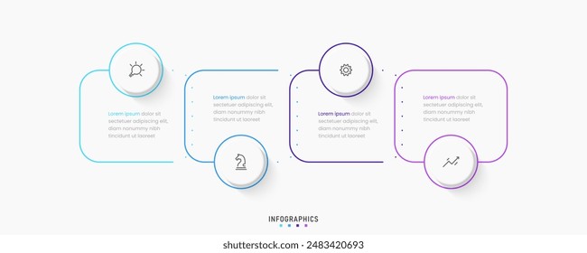 Vector Infographic label design template with icons and 4 options or steps. Can be used for process diagram, presentations, workflow layout, banner, flow chart, info graph.