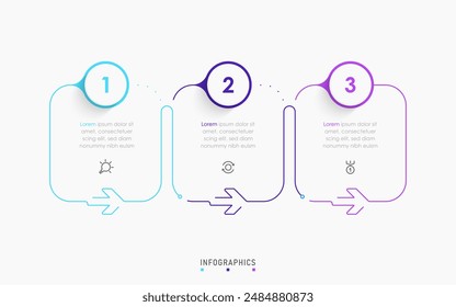 Vektorgrafik Infografik Label Design Vorlage mit Symbolen und 3 Optionen oder Schritte. Kann für Prozessdiagramme, Präsentationen, Workflow-Layout, Banner, Flussdiagramme, Infografiken verwendet werden.