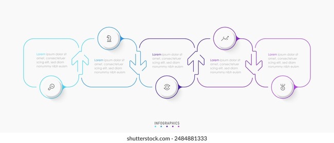 Vector Infographic label design template with icons and 5 options or steps. Can be used for process diagram, presentations, workflow layout, banner, flow chart, info graph.