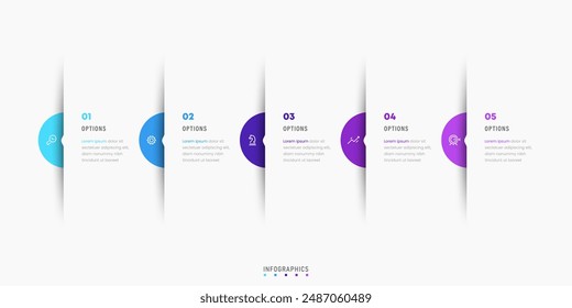 Vector Infographic label design template with icons and 5 options or steps. Can be used for process diagram, presentations, workflow layout, banner, flow chart, info graph.