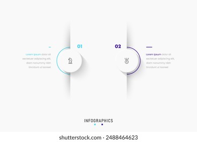 Vector Infographic label design template with icons and 2 options or steps. Can be used for process diagram, presentations, workflow layout, banner, flow chart, info graph.