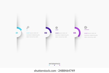 Vector Infographic label design template with icons and 3 options or steps. Can be used for process diagram, presentations, workflow layout, banner, flow chart, info graph.