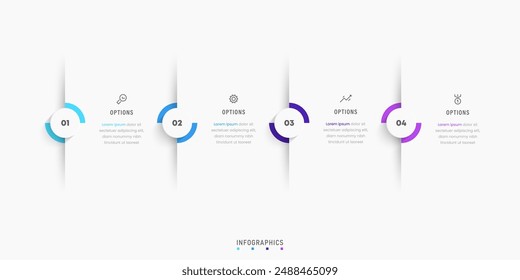 Vector Infographic label design template with icons and 4 options or steps. Can be used for process diagram, presentations, workflow layout, banner, flow chart, info graph.