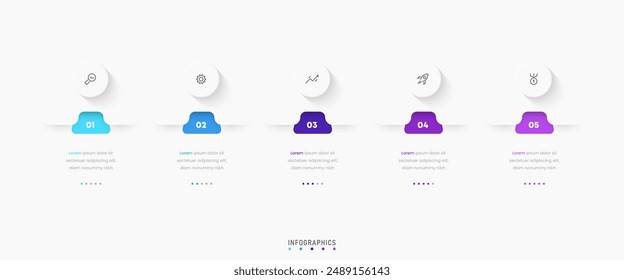 Vector Infographic label design template with icons and 5 options or steps. Can be used for process diagram, presentations, workflow layout, banner, flow chart, info graph.