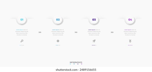 Vector Infographic label design template with icons and 4 options or steps. Can be used for process diagram, presentations, workflow layout, banner, flow chart, info graph.