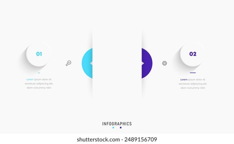 Vector Infographic label design template with icons and 2 options or steps. Can be used for process diagram, presentations, workflow layout, banner, flow chart, info graph.