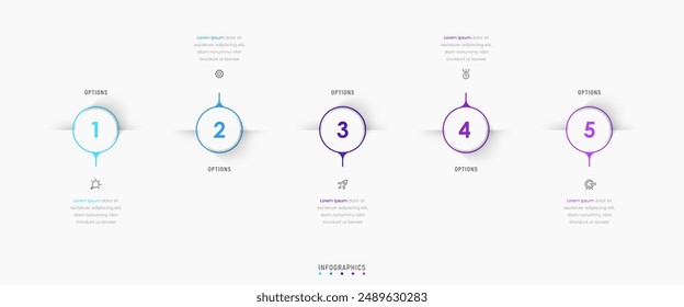 Vector Infographic label design template with icons and 5 options or steps. Can be used for process diagram, presentations, workflow layout, banner, flow chart, info graph.