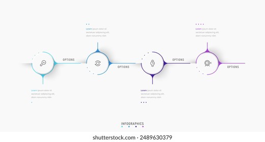 Vector Infographic label design template with icons and 4 options or steps. Can be used for process diagram, presentations, workflow layout, banner, flow chart, info graph.