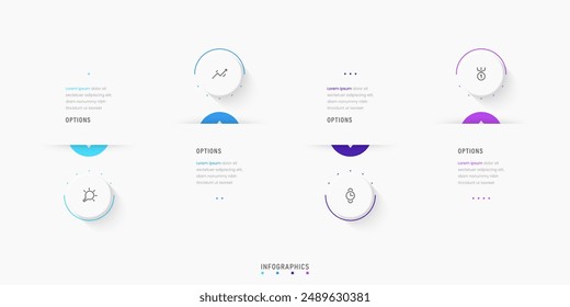 Vector Infographic label design template with icons and 4 options or steps. Can be used for process diagram, presentations, workflow layout, banner, flow chart, info graph.