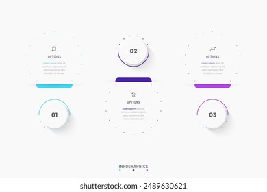 Vector Infographic label design template with icons and 3 options or steps. Can be used for process diagram, presentations, workflow layout, banner, flow chart, info graph.
