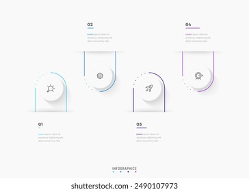 Vector Infographic label design template with icons and 4 options or steps. Can be used for process diagram, presentations, workflow layout, banner, flow chart, info graph.